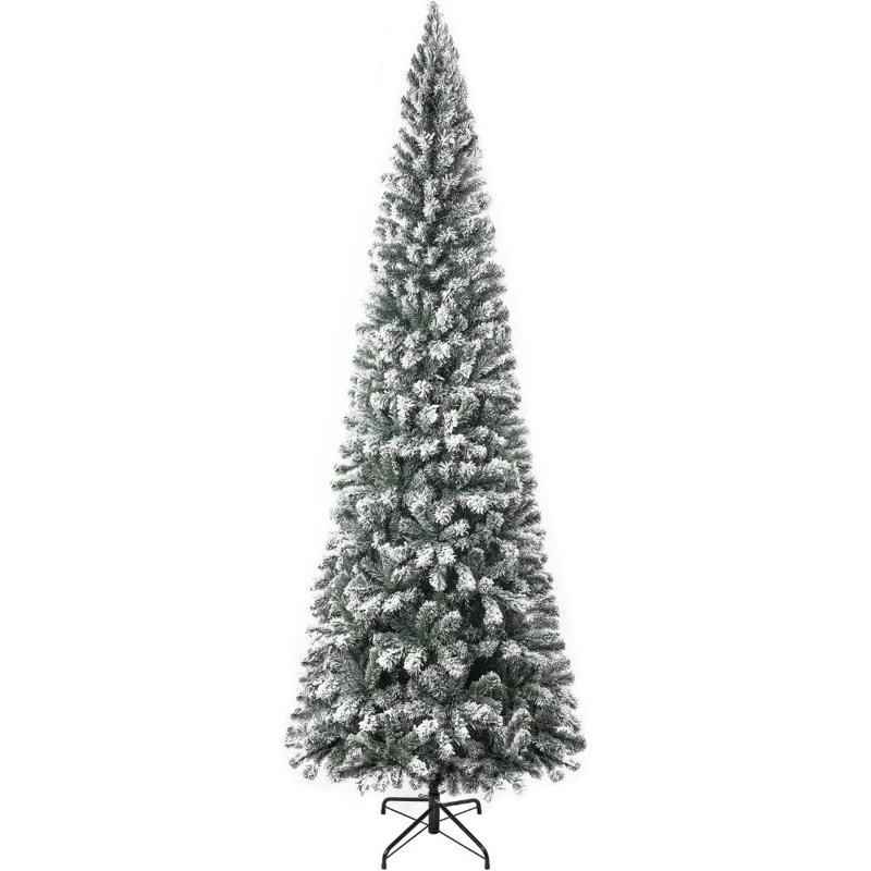 Traditional Prelit Artificial Christmas Tree with Warm Lights and Metal